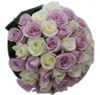 Bridal White and Lilac Roses bouquet Online