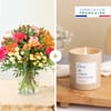 Colorful bouquet and candle - Tutti frutti Online