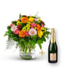 Colorful bouquet with Champagne Online