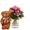 Flower bouquet 'Blossom Beauty' with teddy bear Online