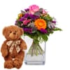 Flower bouquet 'Blossom Beauty' with teddy bear Online