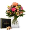 Flower bouquet Lovely with Avelines pralines from Maestrani Online