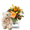 Flower bouquet 'Magical Advent Season' with teddy bear 'Bian Online
