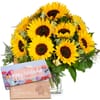 Flower bouquet 'Sunflowers Pure' with Munz bar of chocolate Online