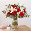 Maldivas - Boquet with withe liliums and red roses Online