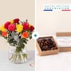 Multicolored roses and chocolates - Roses multicolores Online