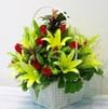 Red and Green Flowers in Basket Online