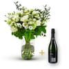 Stylish white bouquet with Cava Online