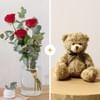 Tercia Red roses and teddy bear Online