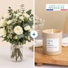 White and green bouquet and candle - Vert coton Online