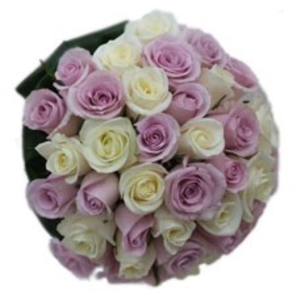Bridal White and Lilac Roses bouquet