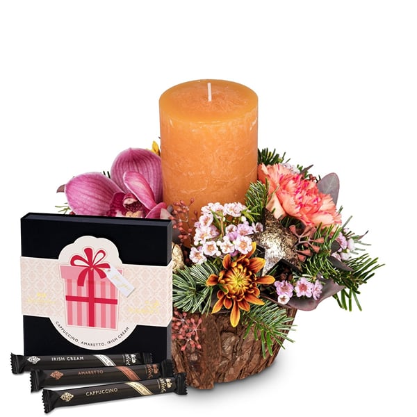 Candle arrangement 'Festive Advent Light' with Gottlieber Hu