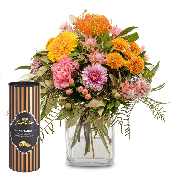 Flower bouquet of the month 'November' with Gottlieber cocoa