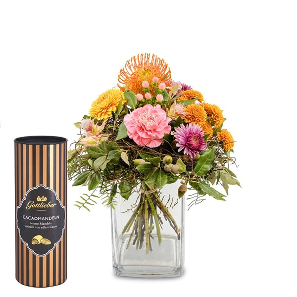 Flower bouquet of the month 'November' with Gottlieber cocoa