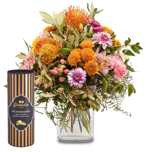 Flower bouquet of the month 'November' with Gottlieber cocoa