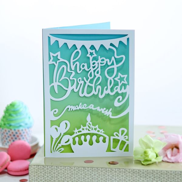 Laser-cut Happy Birthday Card