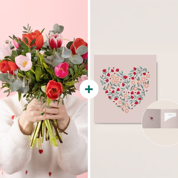 Tulips of love and its message card