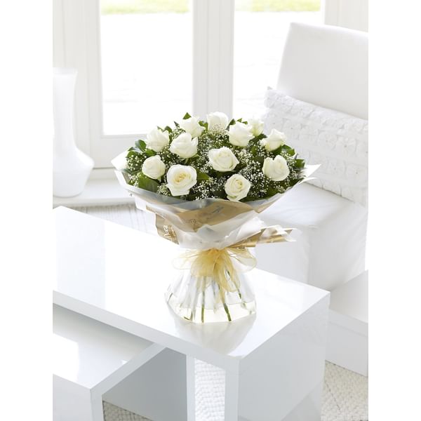 White and Rose Hand Tied